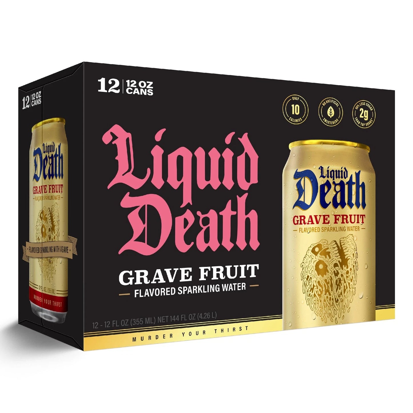 Liquid Death Soda-Flavored Sparkling Water - Grave 12 Fl Oz (Pack of 12)