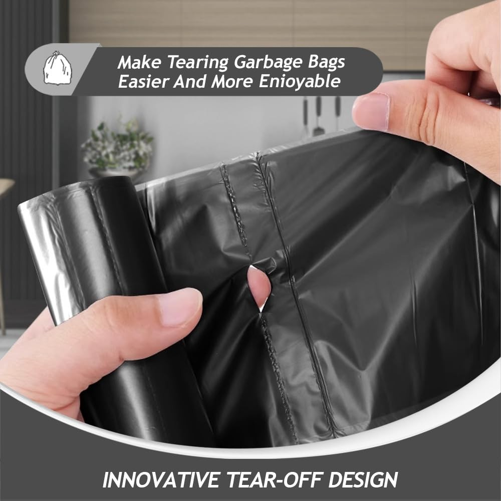 5 Gallon 100 Counts Black Trash Bags Garbage Bags, Bathroom Trash Can Bin Liners