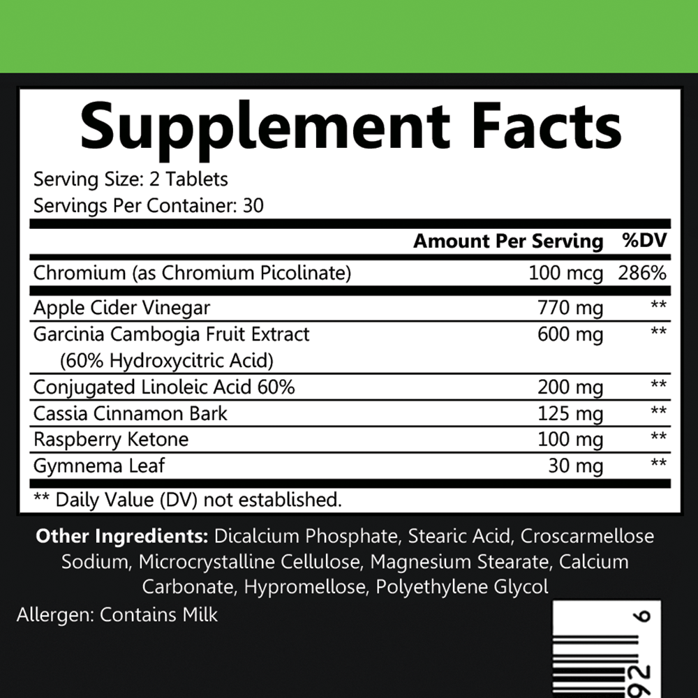THE Best  Weight Loss Garcinia Cambogia w. Apple Cider Vinegar Fat Burner (3-PK)