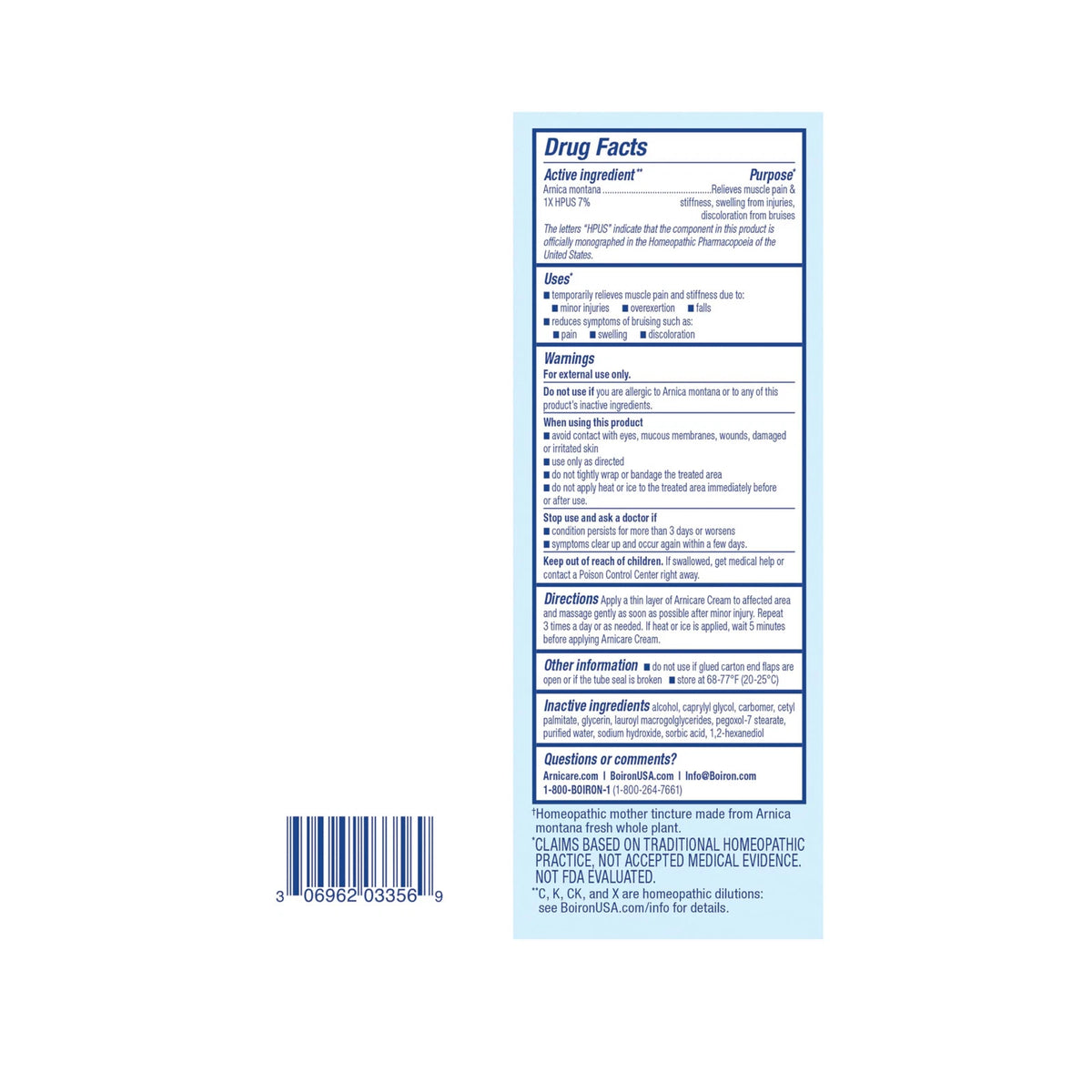 Boiron Arnica Cream 25 Ounce Natural Pain Relief for Muscle Aches and Bruises