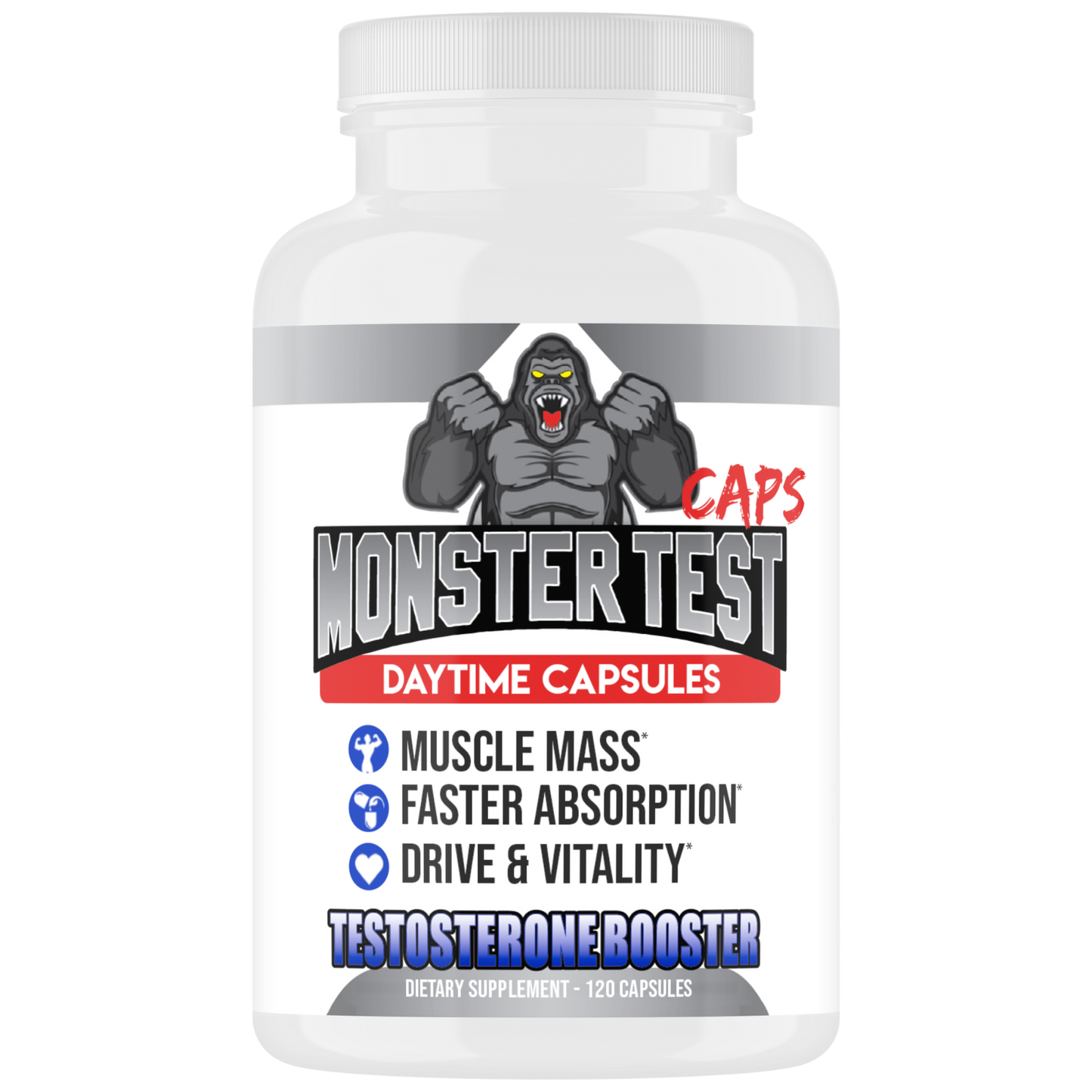 #1 Test Booster Monster Test Caps for Men 120 Capsules 2-Pack Male Performance Supplement-Free Shipping