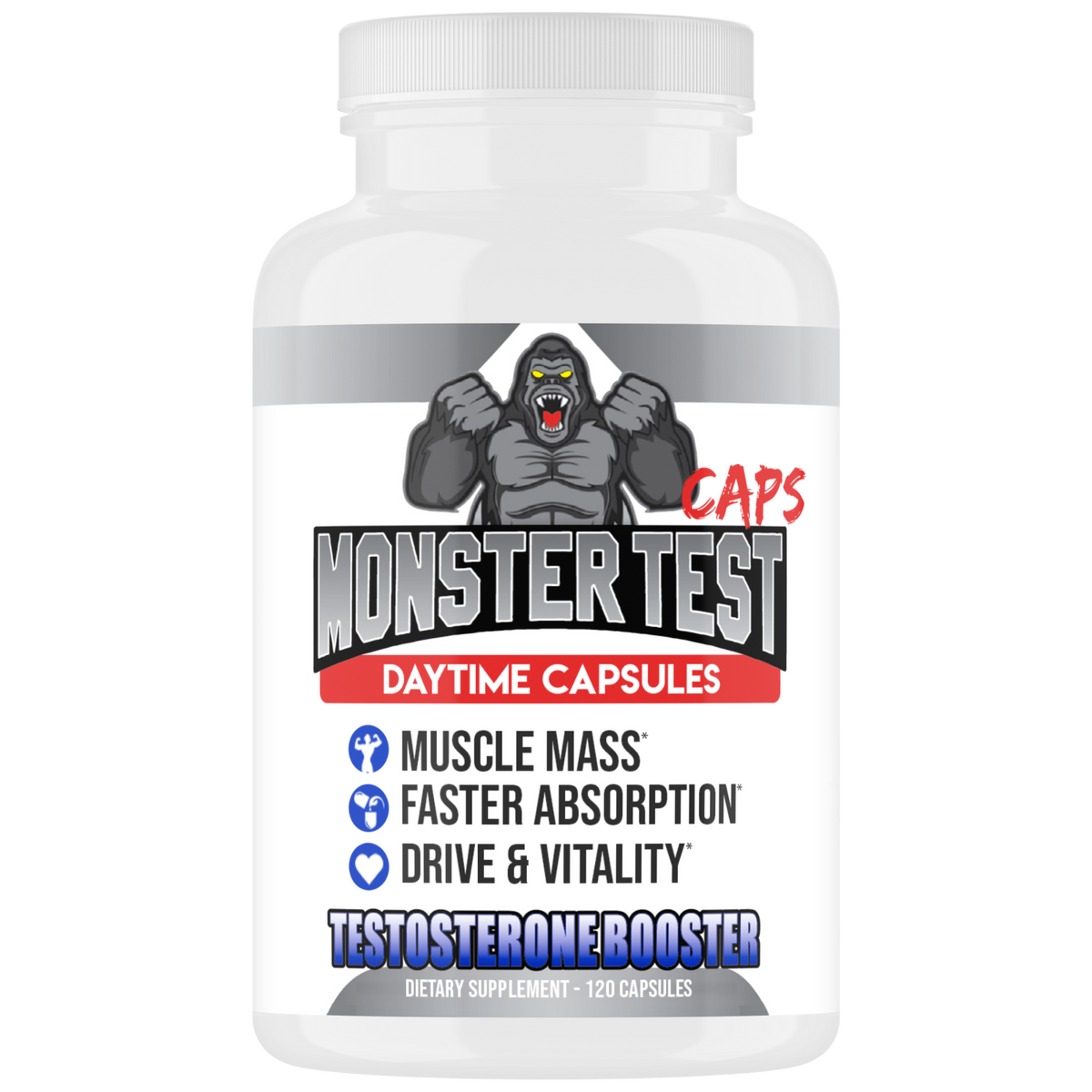 #1 Test Booster Monster Test Caps for Men 120 Capsules 2-Pack Male Performance Supplement-Free Shipping