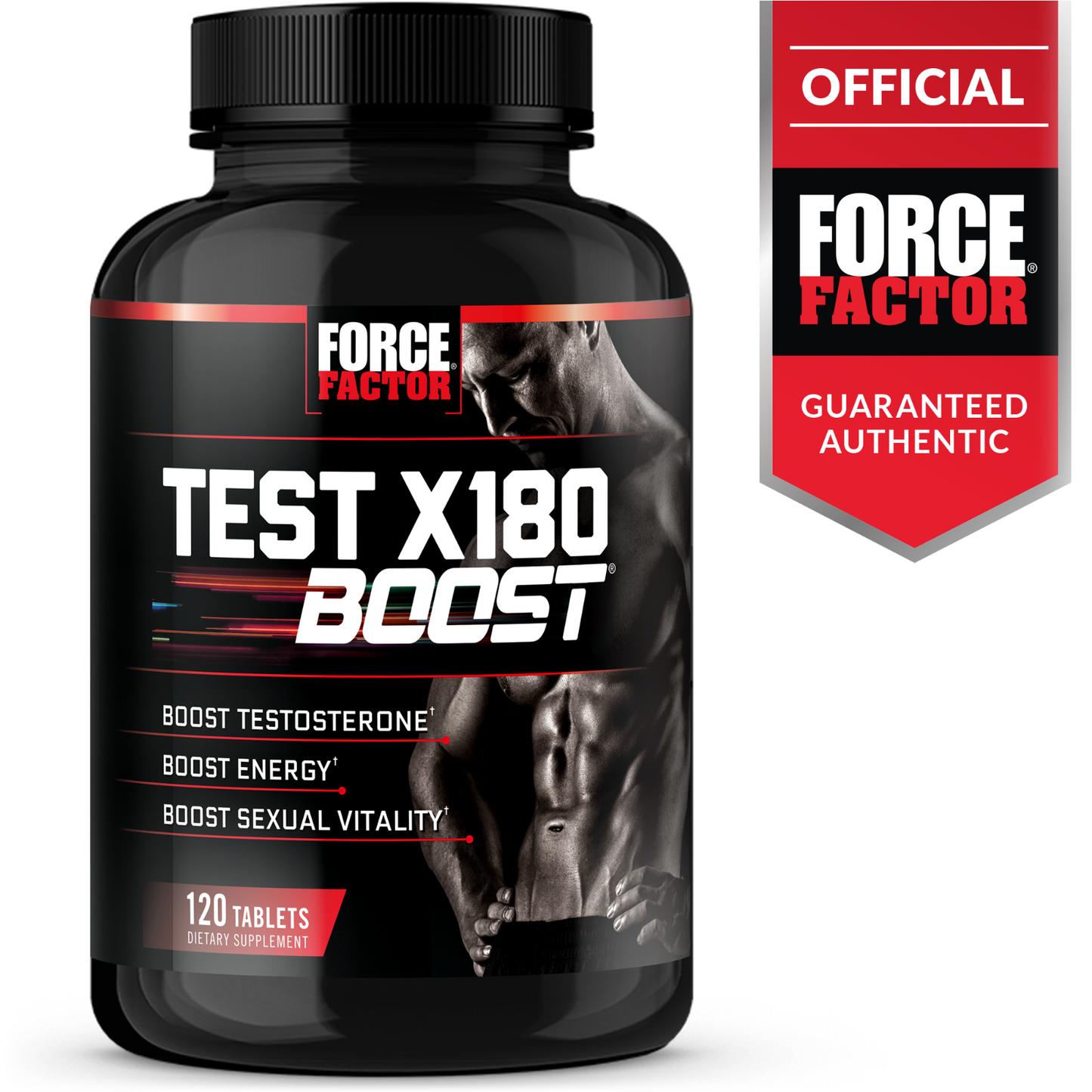 Force Factor Test X180 Boost Testosterone Booster for Men – Energy, Strength & Male Vitality, 120 Tablets