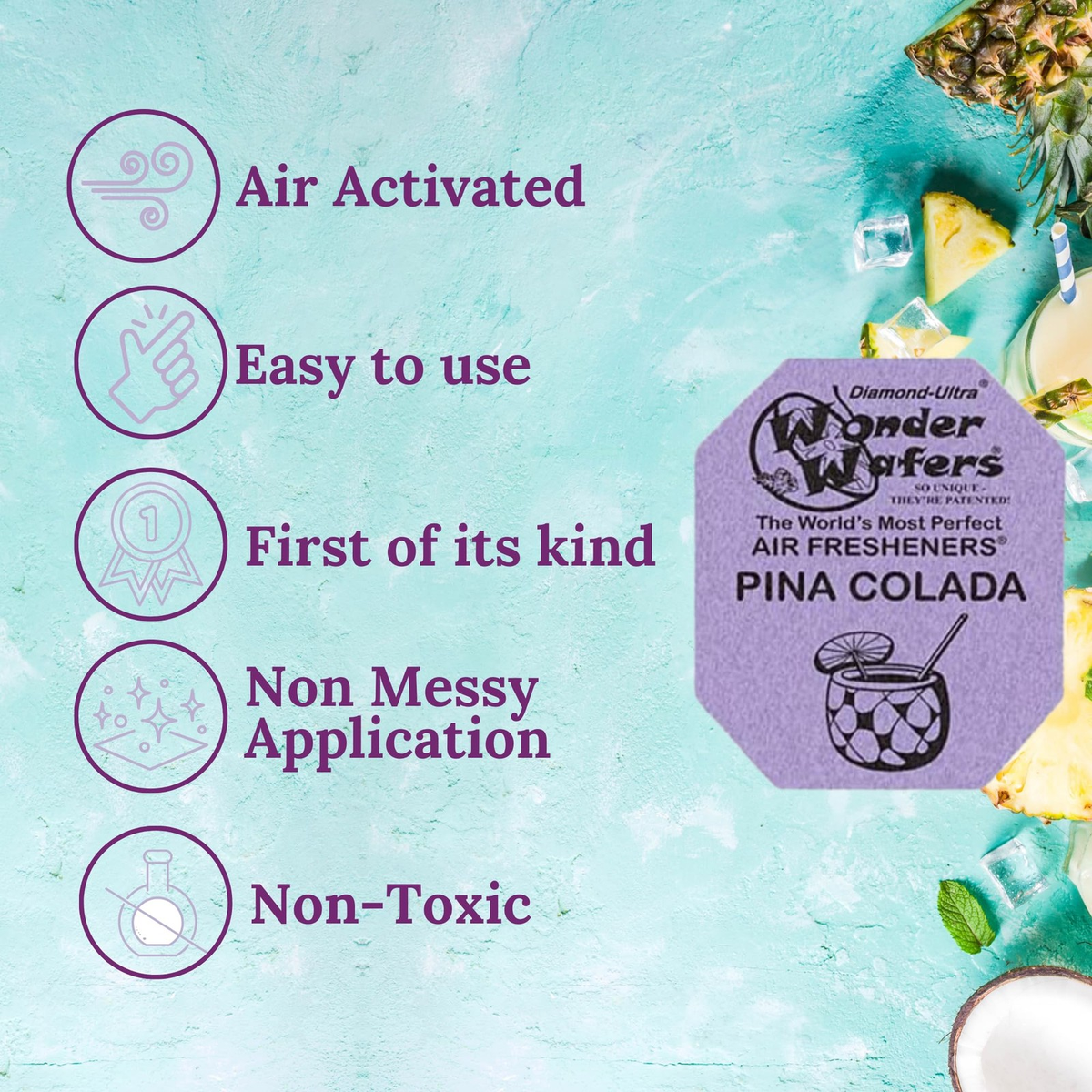 Wonder Wafers Pina Colada Air Freshener 250 Unwrapped Wafers Car Auto Detail Pro