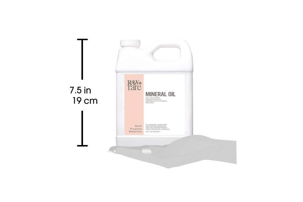 Raw Plus Rare Food Grade Mineral Oil 32 fl oz | Cutting Board, Butcher Block, Wood & Tool Conditioner | FREE SHIPPING 🪵
