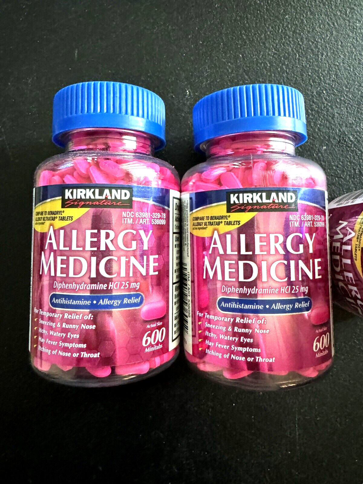 Kirkland Signature Benadryl Allergy Relief Tablets 25mg – Diphenhydramine Antihistamine