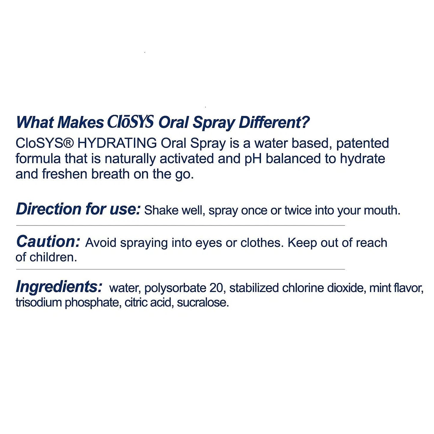 3pk CloSYS Oral Breath Spray Mint Sugar Free pH Balanced for Bad Breath 0.31oz