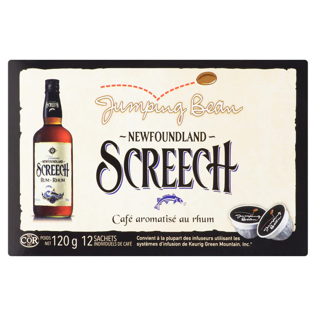 Jumping Bean Newfoundland Screech Rum Flavored Coffee Pods | 12 Count | 100% Arabica | Canadian Coffee | FREE SHIPPING ☕🇨🇦