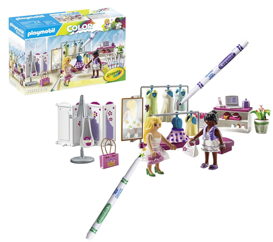 PLAYMOBIL Color Backstage Fashion Boutique Playset | 82-Piece Fashion Toy Set | FREE SHIPPING