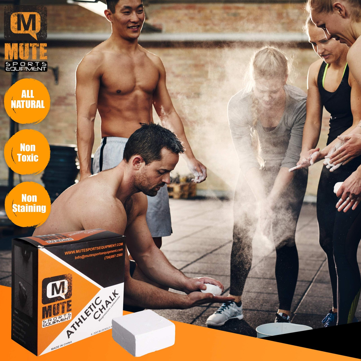 Athletic Gym Chalk Blocks 2 oz, 8 Pack | Magnesium Carbonate for Weightlifting