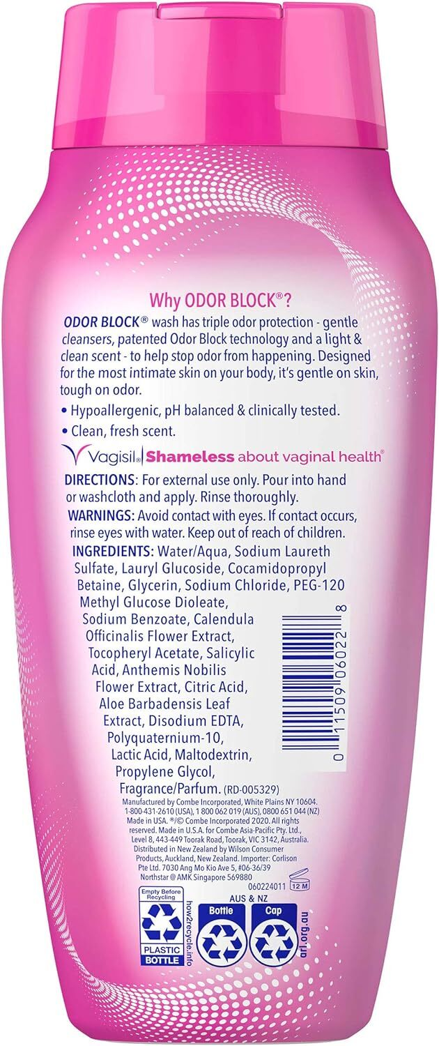 Vagisil Odor Block Daily Intimate Wash | 3 x 12 fl oz | Triple Odor Protection | pH Balanced | FREE SHIPPING
