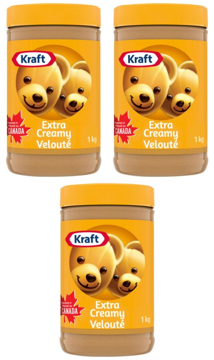 Kraft Extra Creamy Peanut Butter 1kg (3 Pack) – Canadian Smooth Peanut Butter