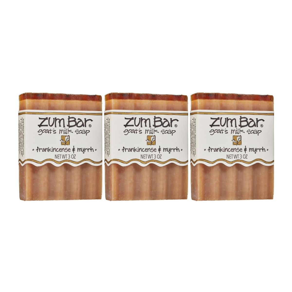 Zum Bar Goat's Milk Soap Frankincense & Myrrh | 3 oz Bars | 3-Pack | Handmade Soap | FREE SHIPPING 🧼🌿