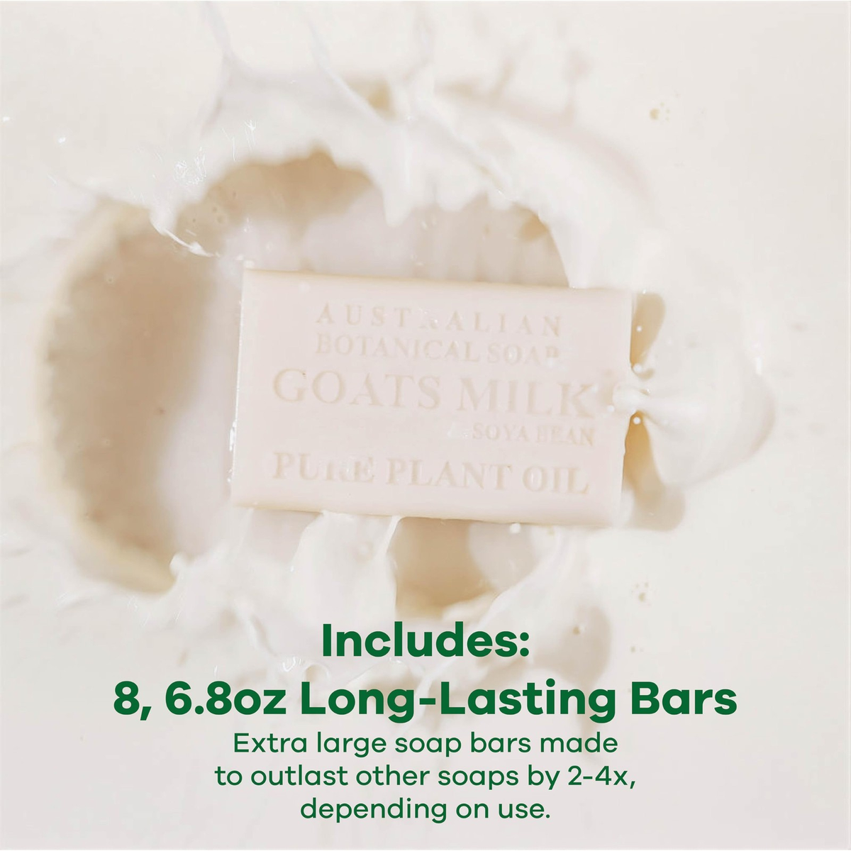 Australian Botanical Goat Milk Soap 8 Bars Triple Milled Soya Bean Oil 6.8 oz