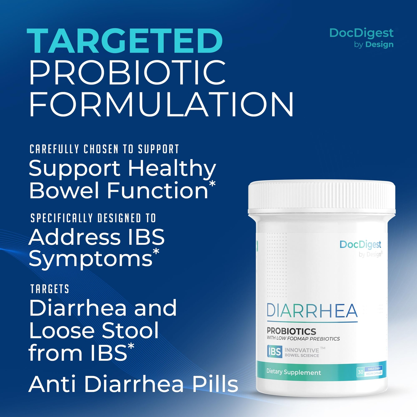 IBS Diarrhea Relief Probiotic Anti Diarrheal Pills for Adults IBS-D Support