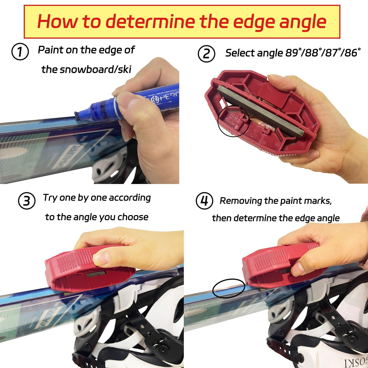 Ski & Snowboard Edge Bevel Tuning Kit | Sharpener with Diamond Files & Gummi Stone | FREE SHIPPING ⛷️🏂