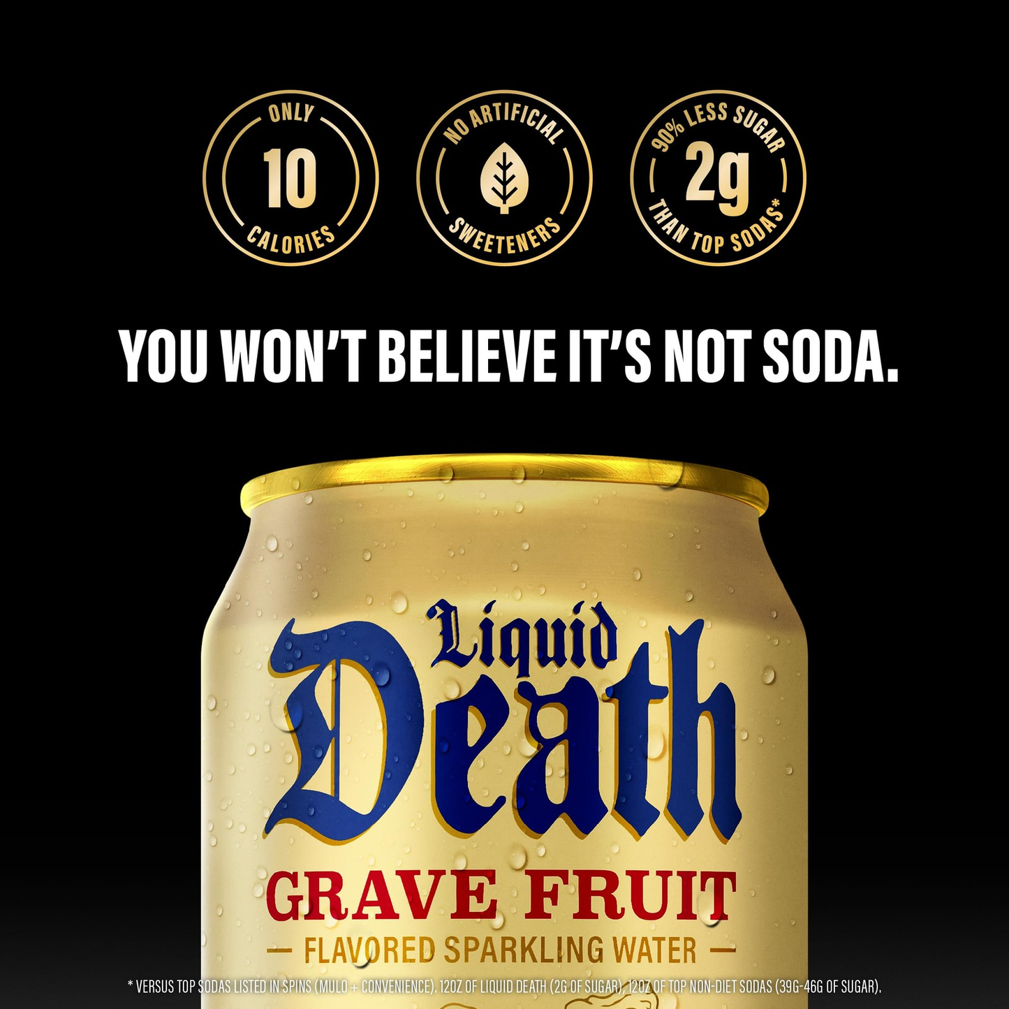 Liquid Death Soda-Flavored Sparkling Water - Grave 12 Fl Oz (Pack of 12)