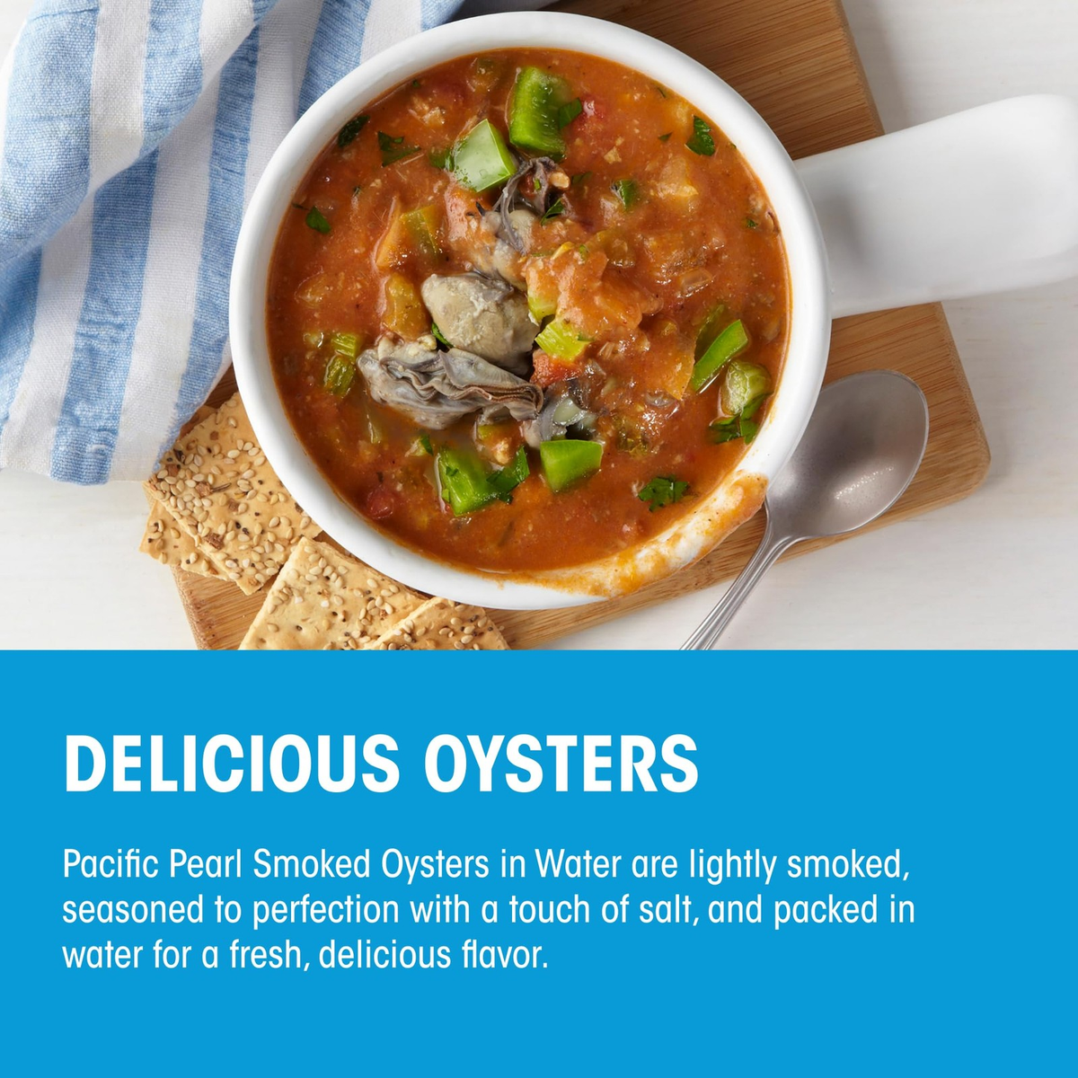 Fancy Smoked Oysters in Water, 3.75 oz | Pack of 12 Canned Seafood