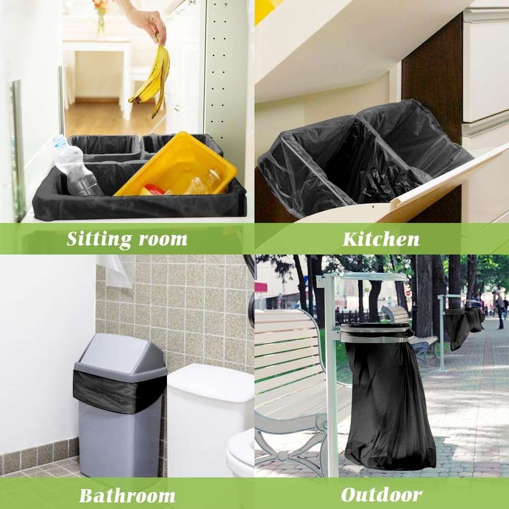 5 Gallon 100 Counts Black Trash Bags Garbage Bags, Bathroom Trash Can Bin Liners