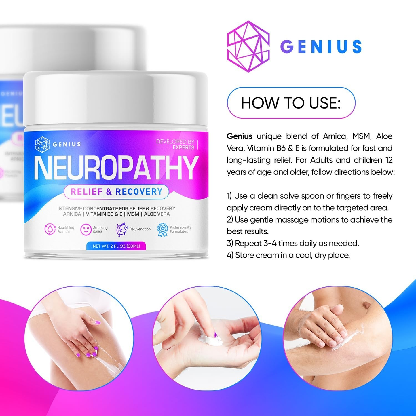 GENIUS Neuropathy Nerve Relief Cream with Arnica & Vitamin B6 Maximum Strength-deal-it-for-me