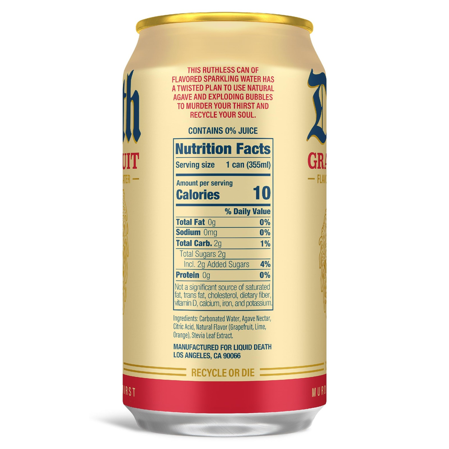 Liquid Death Soda-Flavored Sparkling Water - Grave 12 Fl Oz (Pack of 12)