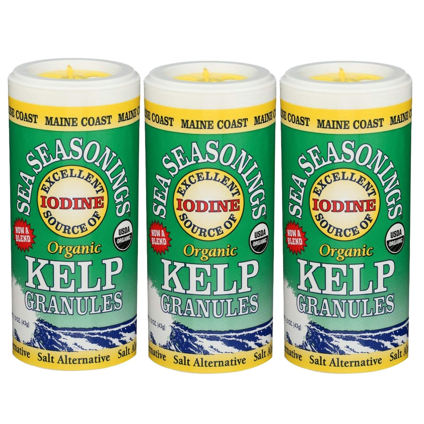 Organic Kelp Granules Pack Of 3 Natural Sea Seasoning Umami Flavor 1.5 Oz