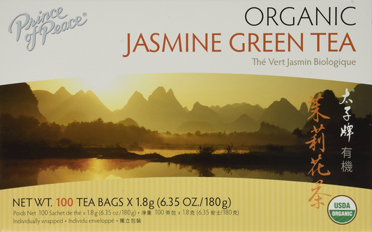 Prince of Peace Organic Jasmine Green Tea – 100 Tea Bags, 100% Organic Green Tea