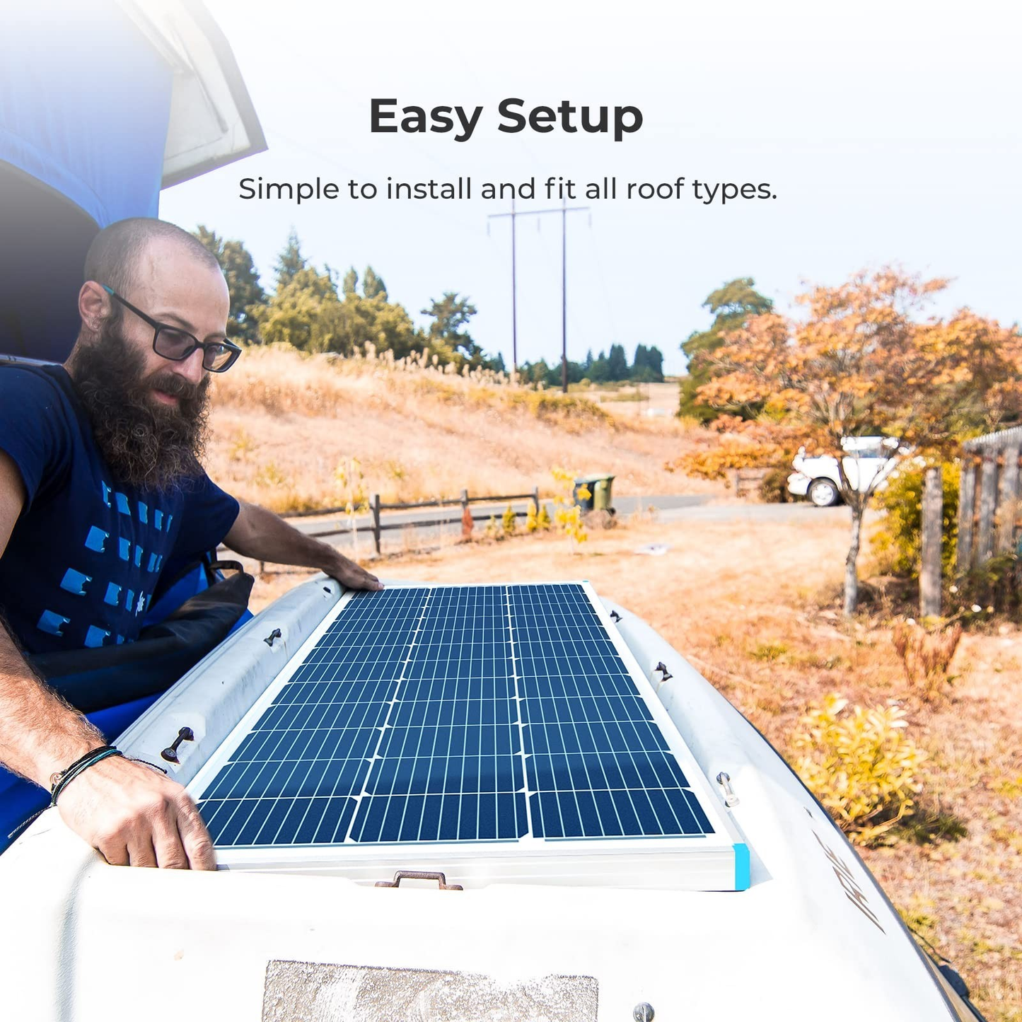 Renogy Solar Panel 100 Watt 12 Volt, High-Efficiency Monocrystalline PV Modul...