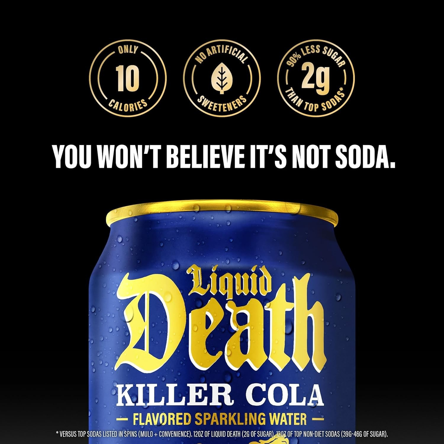 Liquid Death Sparkling Water Killer Cola Liquid Death Soda-Flavored Less Sugar