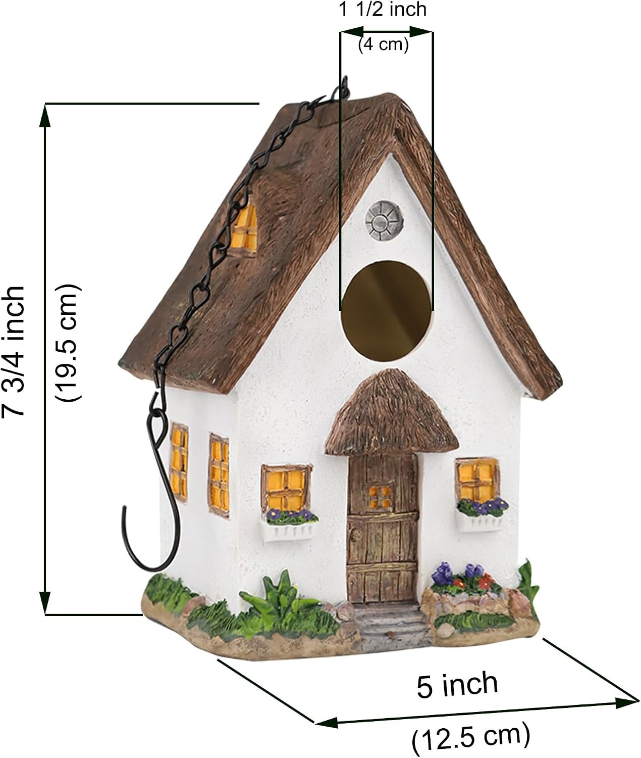 Bird House for Outside Resting Place Birds White Hanging Natural Nest Bluebird
