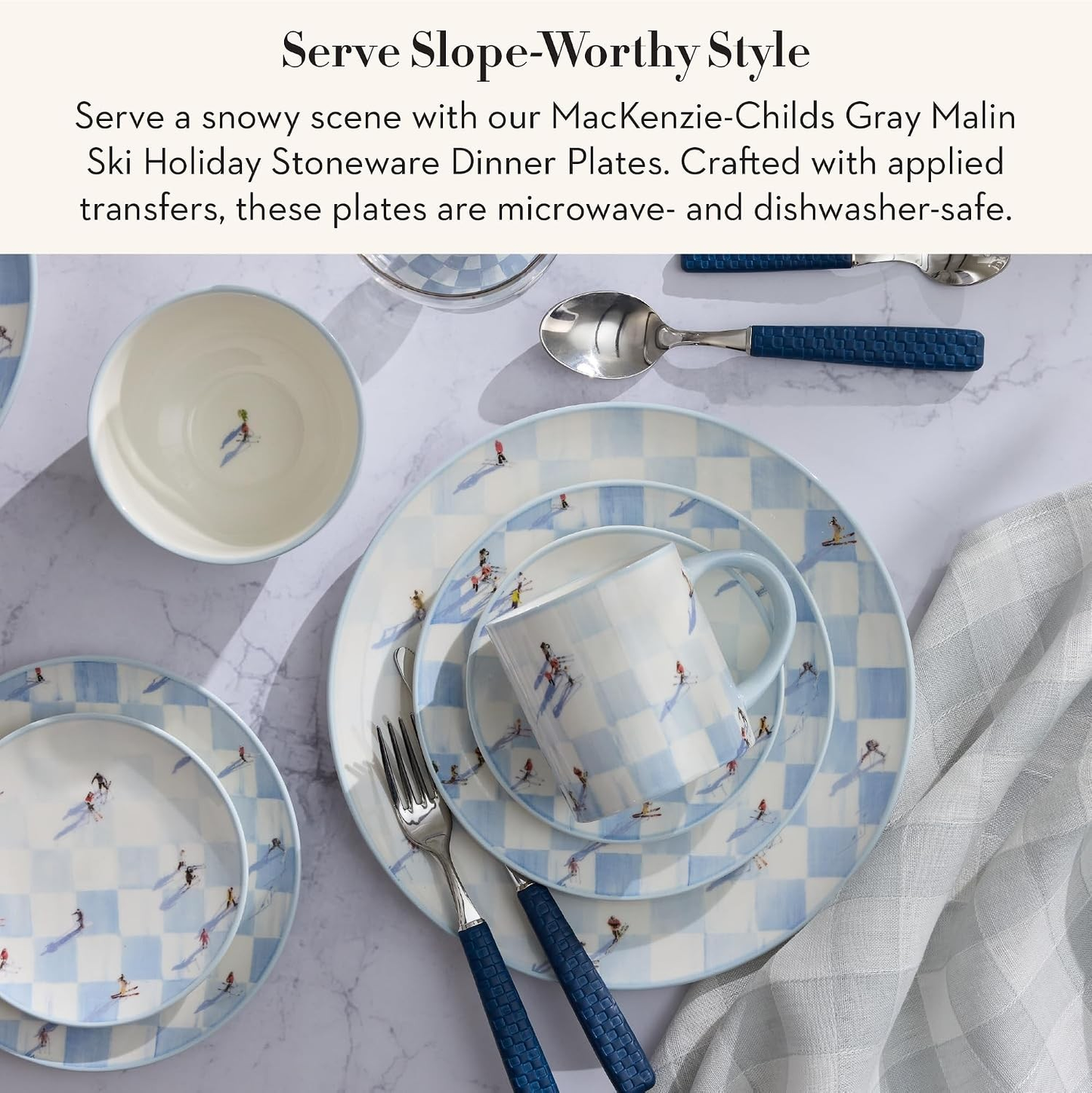 Gray Malin Set of 4 Stoneware Dinner Plates – Dishwasher Safe – Elegant Dining – Free Shipping