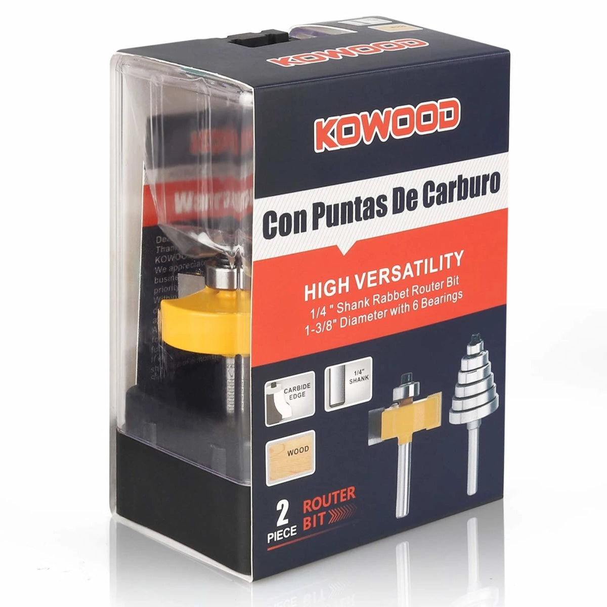 OWOOD Rabbet Router Bit | 1/4" Shank | 7 Bearings | 1/8"-1/2" Cutting Depths | Woodworking Tool | FREE SHIPPING 🪵🔧