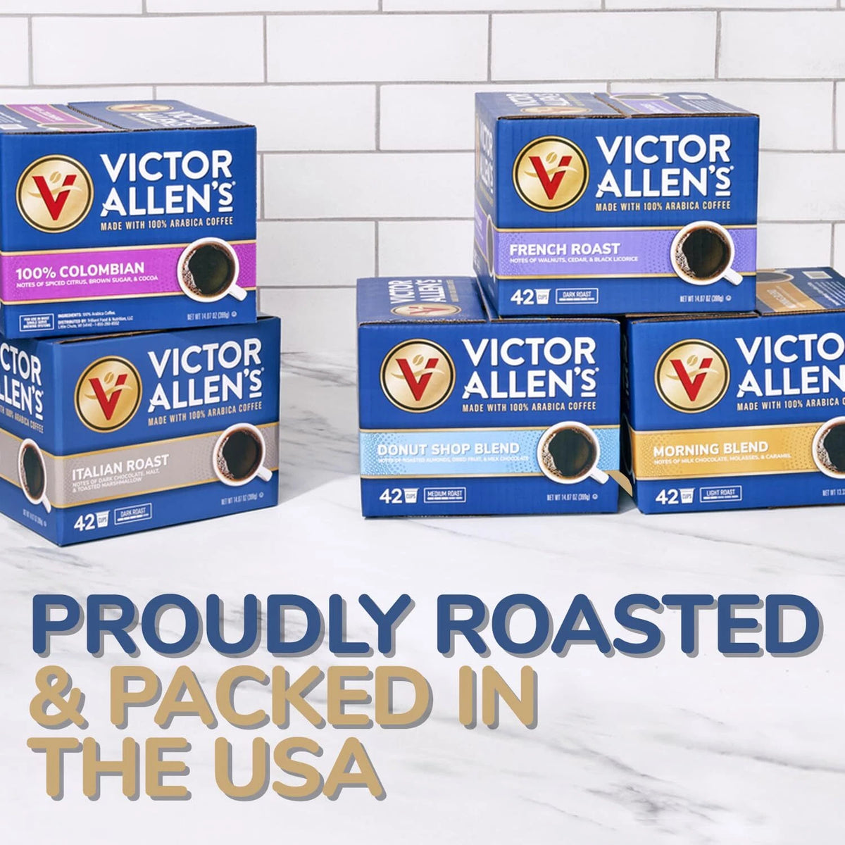 Victor Allen Seattle Dark Roast Coffee Pods 42 Count Single Serve K Cups