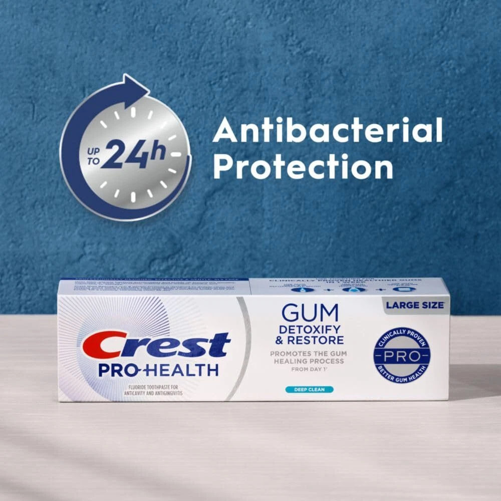 Crest Pro Health Gum Detoxify Restore Toothpaste Pack of 3 4.6 Ounce Tubes Free Shipping