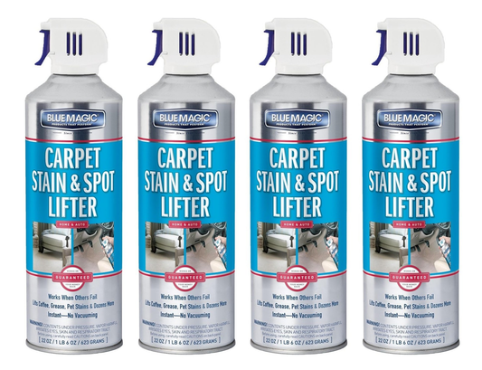 Blue Magic Carpet Stain & Spot Lifter (22 oz Aerosol Can, 4-Pack) – Includes Free Shipping
