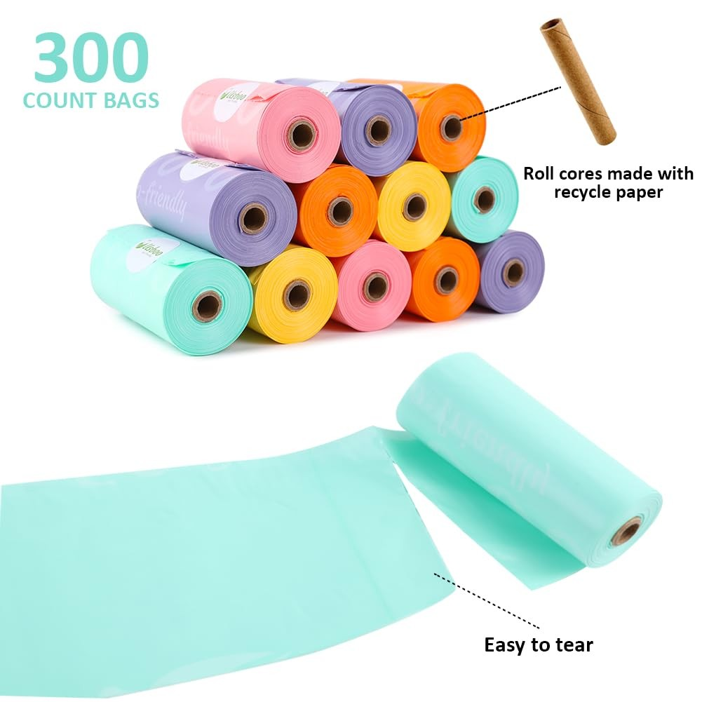 Diaper Bags Disposable for Baby, 20 Refill Rolls/300 Bags Waste Bags with