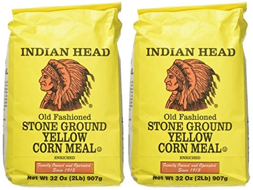 Indian Head Old Fashioned Stone Ground Yellow Corn Meal 2 lb, 2 Pack