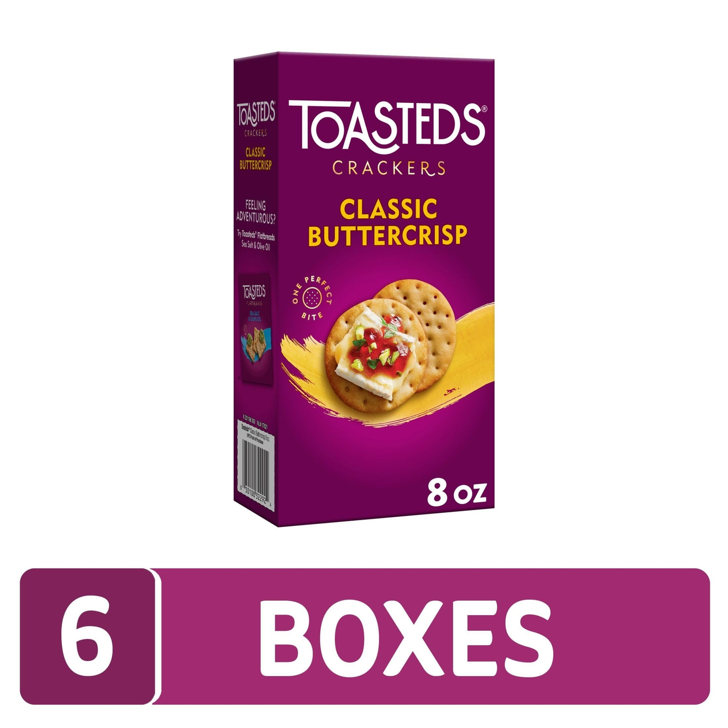 Toasteds Classic Buttercrisp Crackers 8oz Pack of 6 Snack Crackers Free Shipping