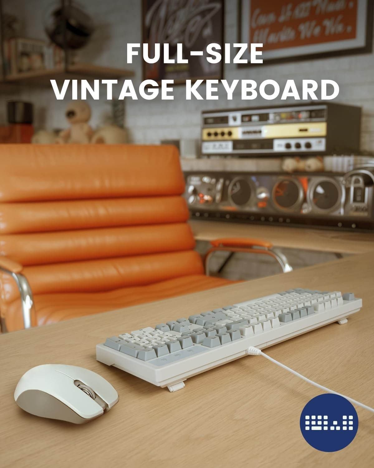 Retro Full-Size Mechanical USB Keyboard | Brown Tactile Switch | Wired 104-Key Keyboard | FREE SHIPPING ⌨️🖥️