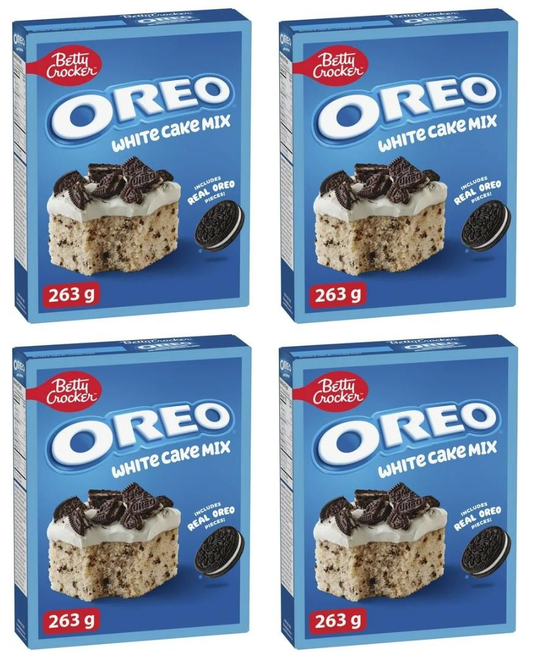 Betty Crocker Oreo White Cake Mix 263g (Pack of 4) Cookies & Cream Flavored Baking Mix