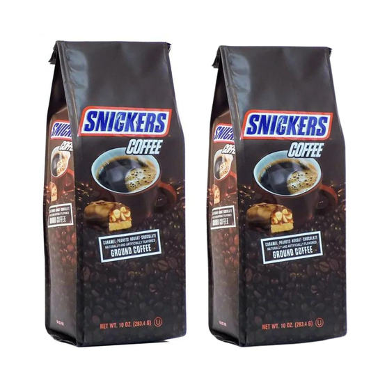 2 Pack Snickers Caramel Peanut Nougat & Chocolate Flavored Ground Coffee - 10 Oz
