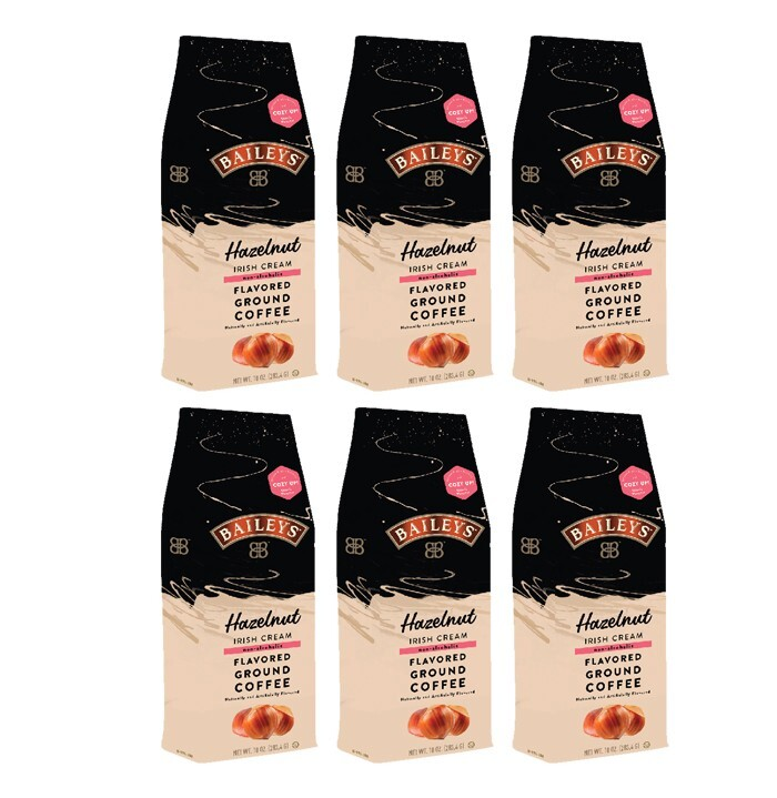 Bailey's Hazelnut Irish Cream, Flavored Ground Coffee, 10 oz bag (Six-Pack)