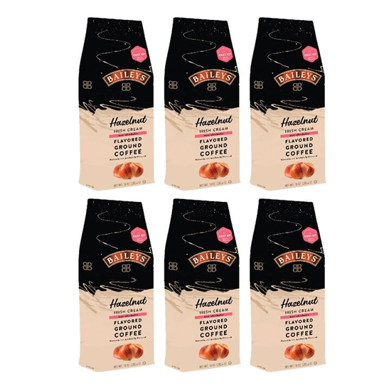 Bailey's Hazelnut Irish Cream, Flavored Ground Coffee, 10 oz bag (Six-Pack)
