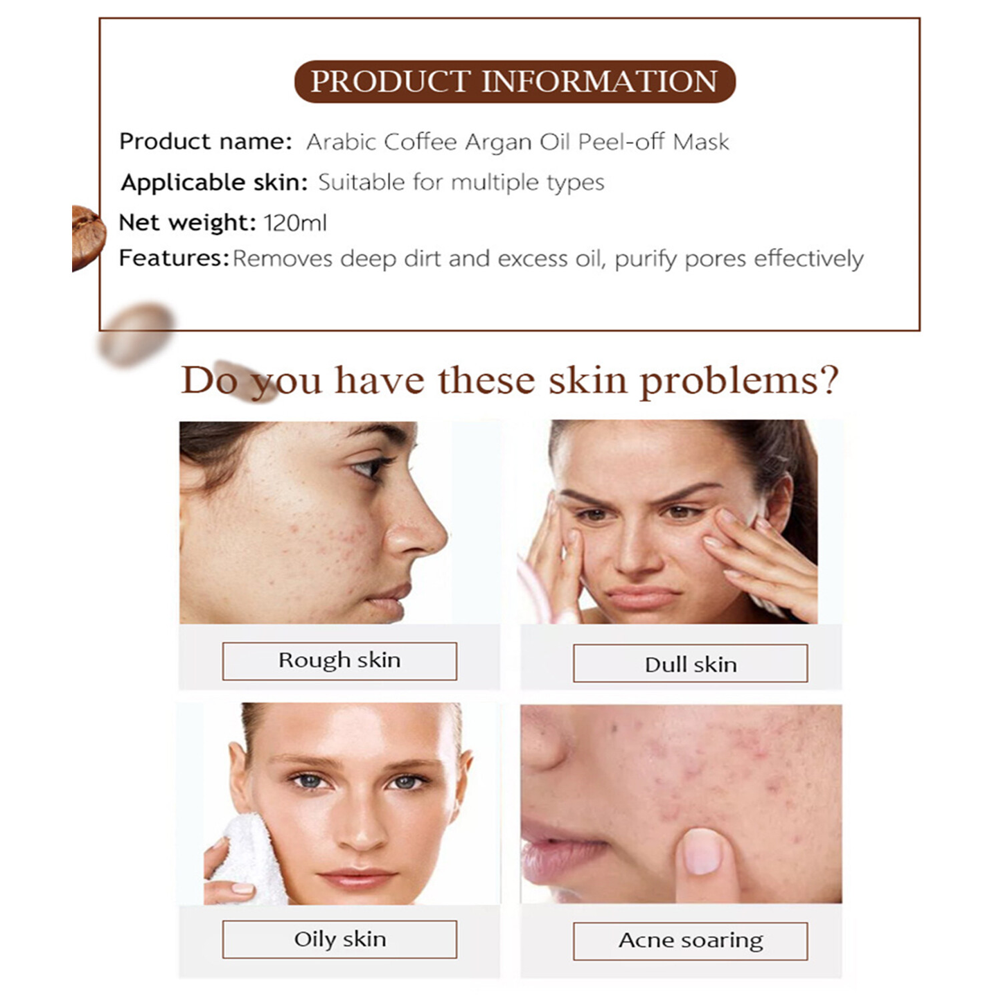 AICHUN BEAUTY Peel-Off Facial Mask Deep Cleansing Oil & Dirt Face Pores 120ml | Free Shipping