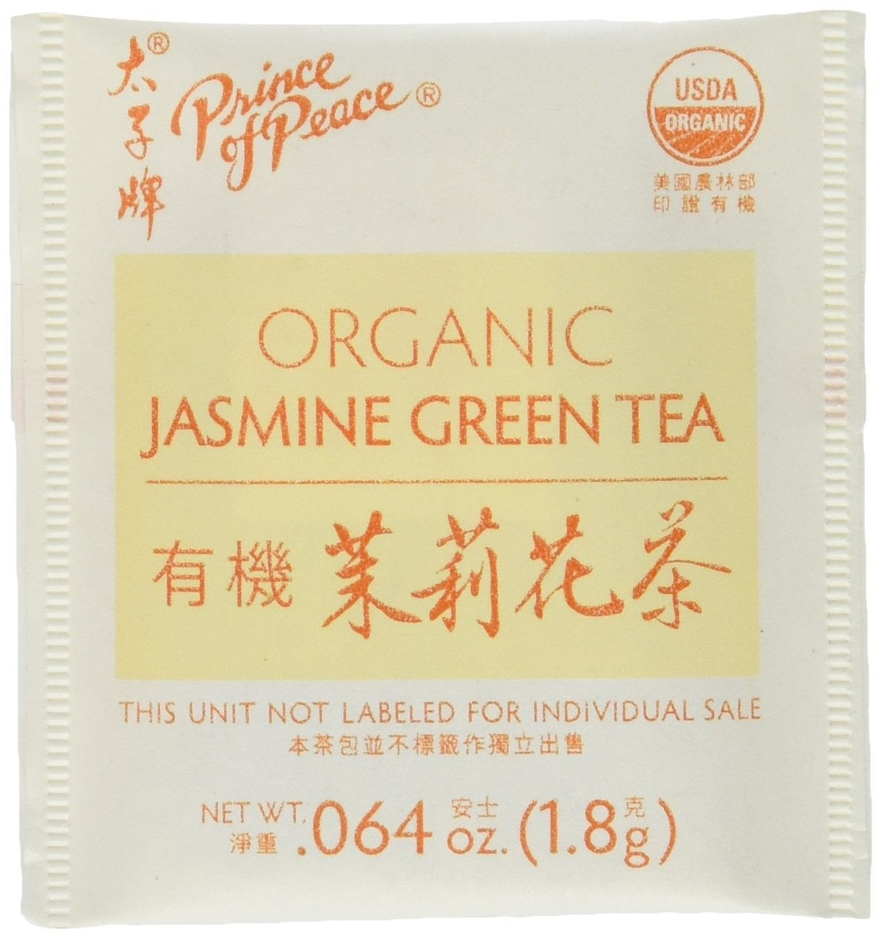 Prince of Peace Organic Jasmine Green Tea – 100 Tea Bags, 100% Organic Green Tea