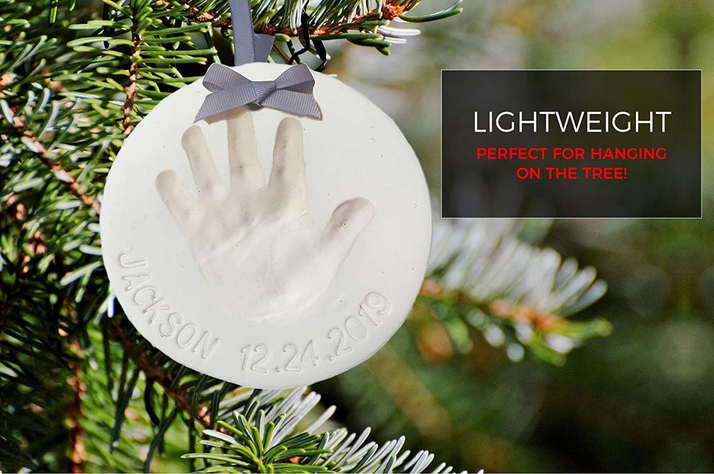 Baby Handprint & Footprint Keepsake Ornament Kit – Makes 2 Baby Memory Ornaments | Free Shipping
