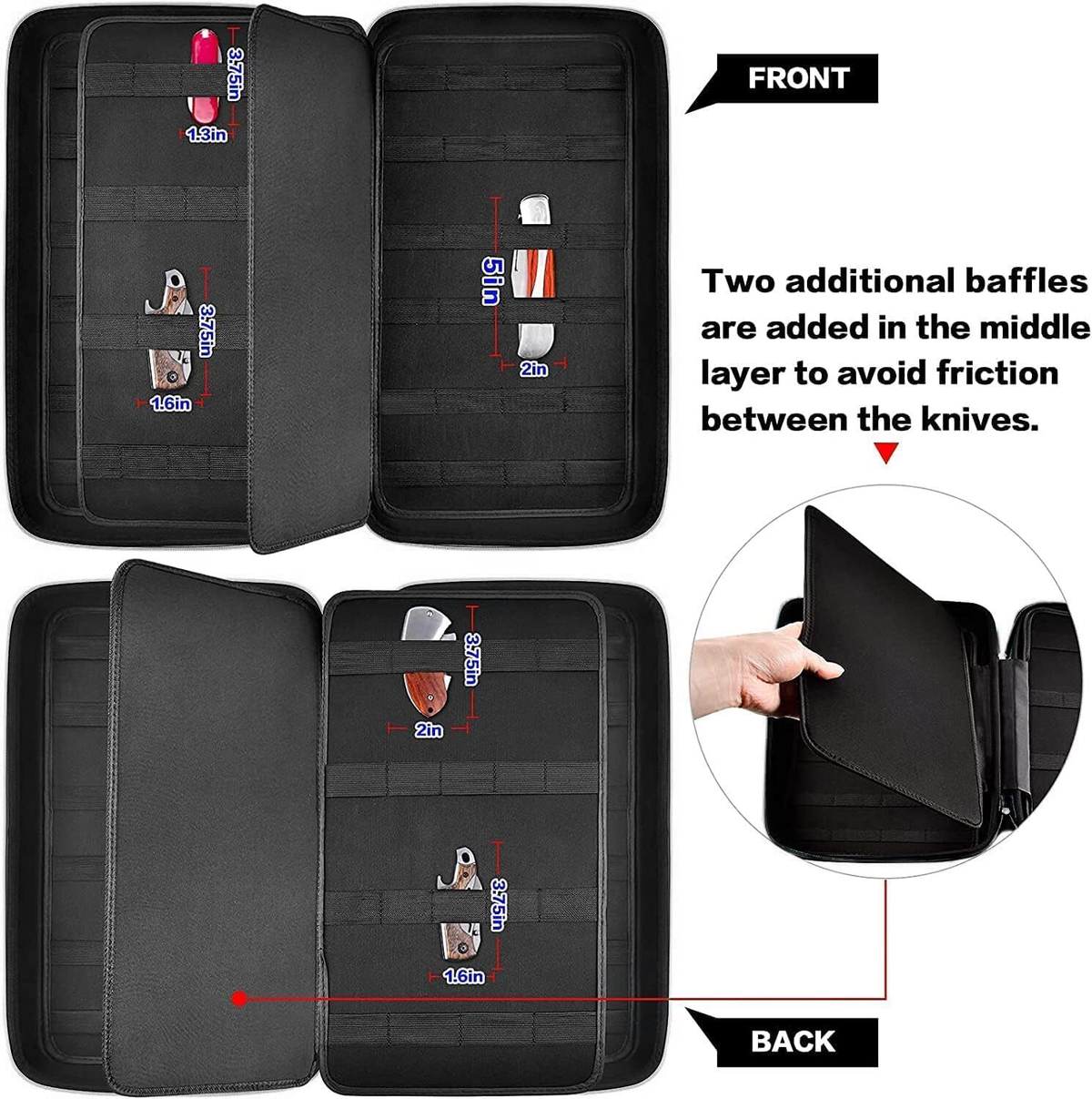 88-Slot Pocket Knife Storage Case | Large Capacity Folding Knife Carrying Bag & Organizer | Black | FREE SHIPPING 🔪👜