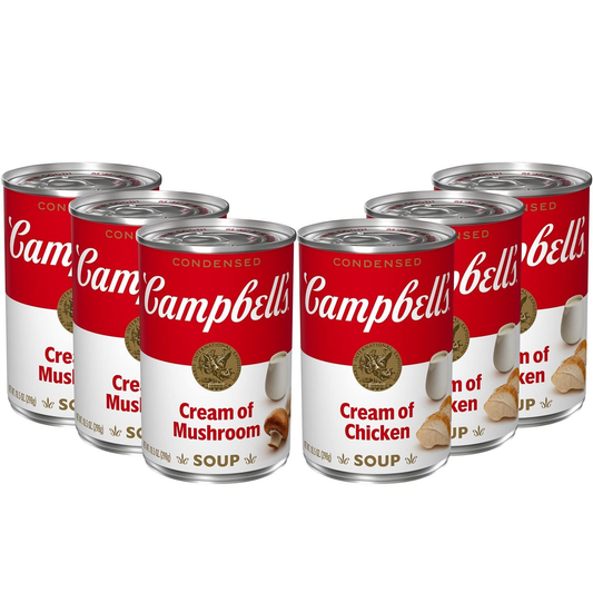 Campbell's Cream of Chicken and Mushroom Soup Variety Pack 6 Cans 10.5 o