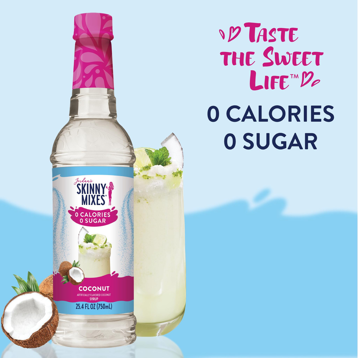 Jordan's Skinny Syrups Coconut Flavor | Sugar Free Zero Calorie Beverage Enhancer | 25.4 fl oz | FREE SHIPPING 🥥🥤