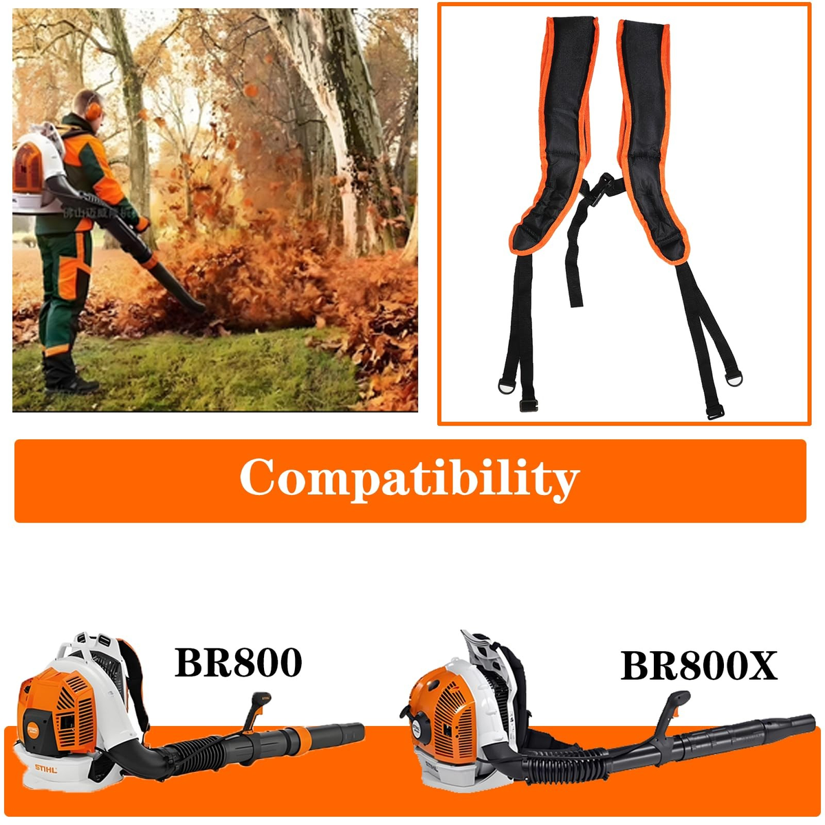 Shoulder Harness Straps for STIHL BR800 BR800X Leaf Blower | Left & Right Replacement Set | FREE SHIPPING 🔧🌿